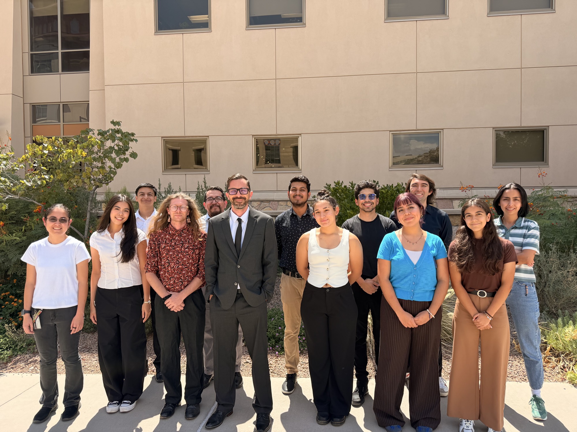 Group photo outside the chemistry building